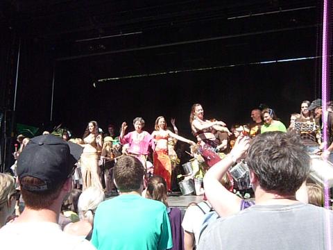 Arabesc Belly Dancers Group and Slagkraft Tromme Gruppe at Copenhagen Carnival 2012.